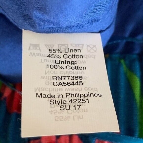 J Crew Women’s Linen Blend Skirt Size 2 Mini Blue Floral Tropical Boho Summer - Picture 3 of 12